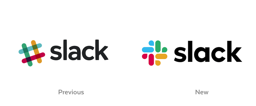 Previous and new Slack logo